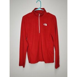 Men's North Face Sweater Red Fleece M 1/4 Zip Outdoors Hike CampHunting Men's S